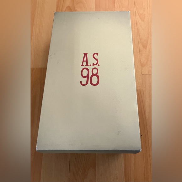 Size 7 A.S. 98 Calle Hook & Loop Tan Suede Criss Cross Block Heel Sandals - Picture 11 of 12